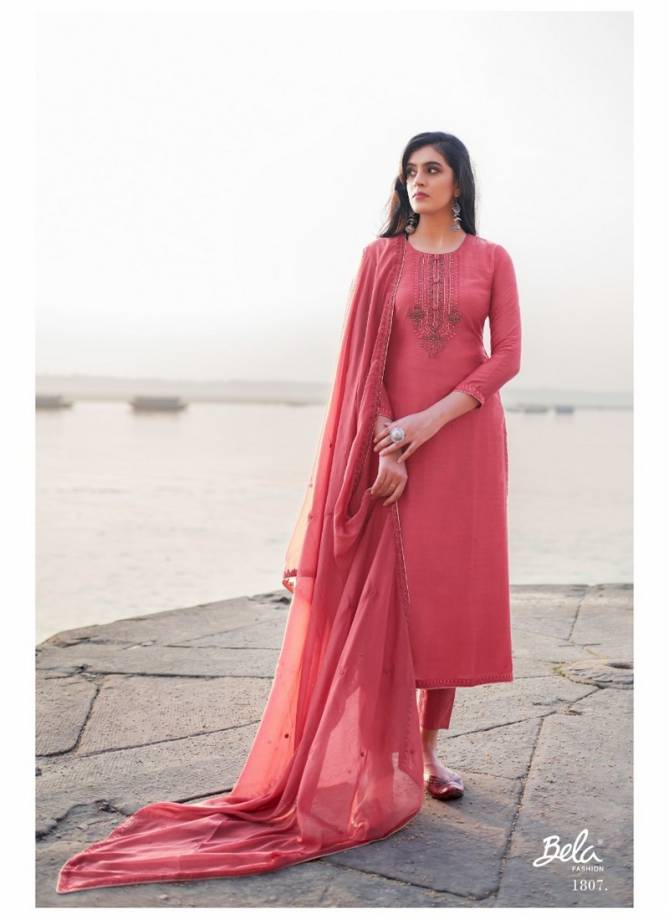 BELA NIRVANA Latest Designer Fancy Festive Wear Cotton Silk And Handwork Heavy Salwar Suit Collection